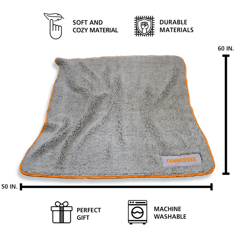 Logo Brands NCAA Tennessee Volunteers Frosty Fleece Throw Blanket (50" x 60") â€“ Soft Sherpa Material with Team Logo, Team Color Trim - Image 5